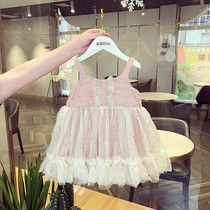 Girls' dress foreign style new 2022 summer tutu dress baby suspender mesh children's summer clothes princess dress