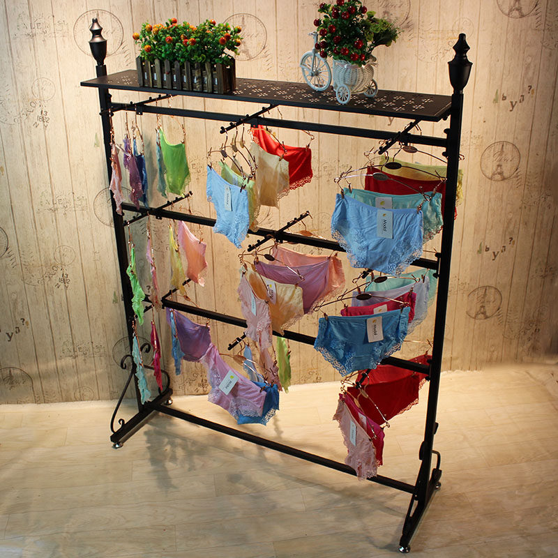 Underwear shop supermarket floor-standing wrought iron bra underwear short pants rack underwear shelf island rack underwear display rack