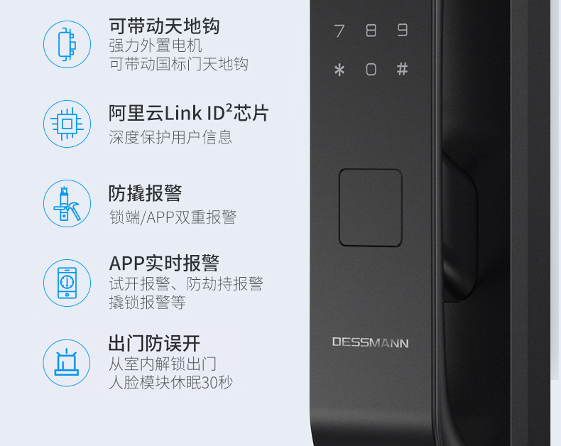 德施曼 R7人脸识别 指纹锁 刷脸秒开 图9