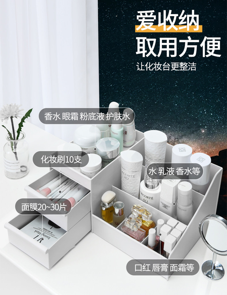抽屉式化妆品收纳盒 图3