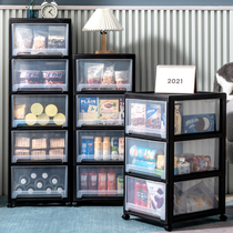 Storage box drawer type household transparent plastic toy snacks finishing living room bedroom large capacity storage cabinet