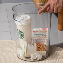 ins wind transparent trash can home toilet thickened small number creative minimalist living-room bedroom light lavish trash cans
