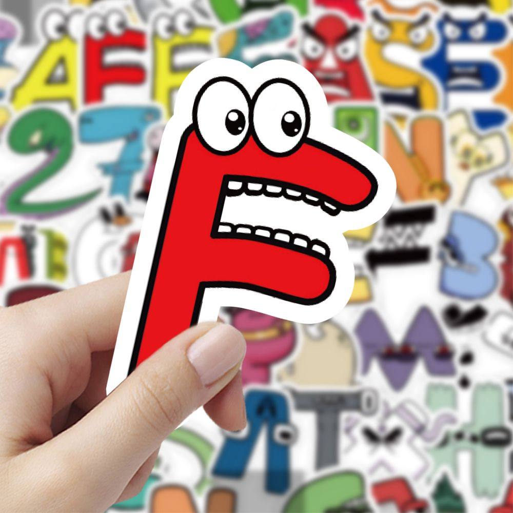 120 English Alphabet Stickers, Ins-Style Cute and Fun Letter Expressions, Children's Educational Stickers, Self-Adhesive