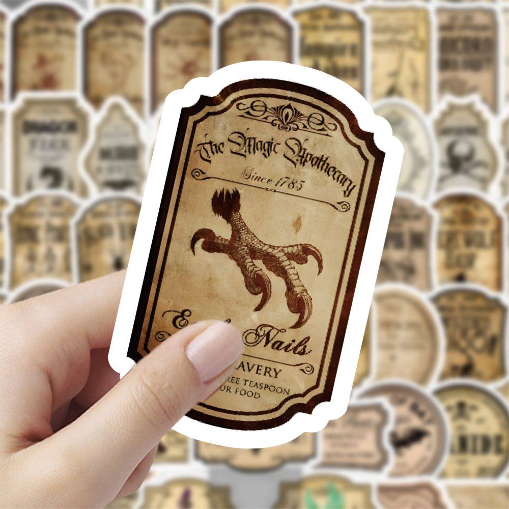 120 Vintage European-Style Label Stickers for Mysterious Objects, Ins Decoration, DIY Journal, Desktop Stickers, Journal Vintage