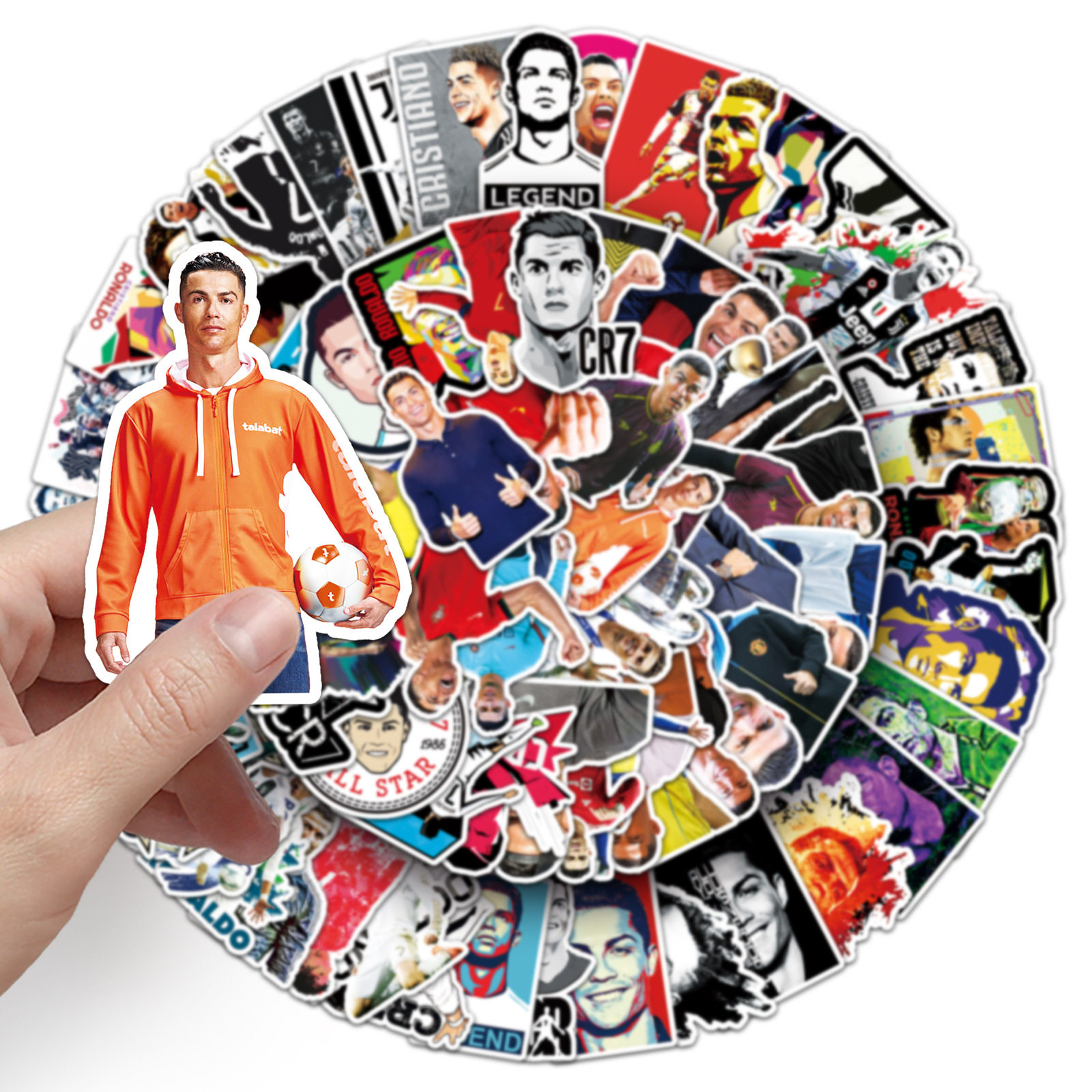 102 Cristiano Ronaldo Graffiti Stickers Cross-Border Sports Football Star European Cup Decoration Luggage Suitcase Water Bottle Stickers