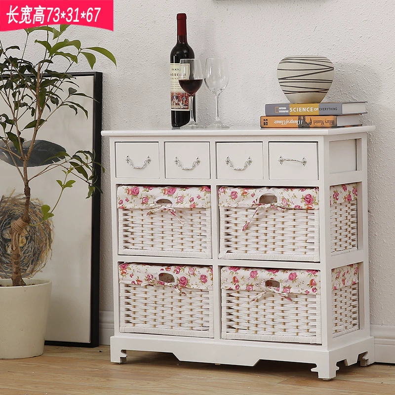 rắn gỗ phòng ngủ tủ lưu trữ mây cạnh giường tủ ngăn kéo Mỹ Bucket mục vụ tủ kiểu Nhật nhiều lớp tủ phòng khách - Buồng tu giay