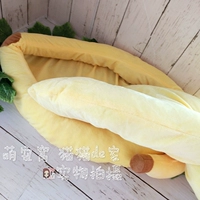 Banana pet tổ mèo giường Teddy gấu chó nhỏ nhà chó schnauzer chó kennel hàng ngày cần thiết có thể tháo rời và có thể giặt - Cat / Dog hàng ngày Neccessities 	bát đựng thức ăn cho chó	