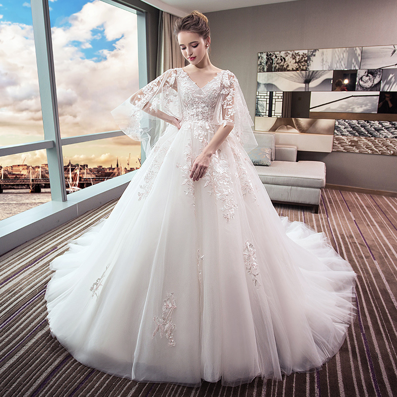 Wedding Dress for Women 2026 New Style Bride Plus Size Slimming with Train for Pregnant Women 100kg Fat mm High Waist Covering Pregnancy Belly Forest Style Light