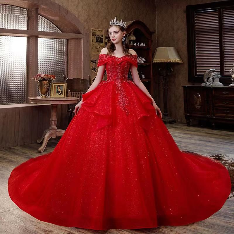 One-Shoulder Plus-Size Wedding Dress 2026 New Style for Brides, Suitable for Chubby Girls, Extra Large Size with a Long Train, Slimming Effect One-Shoulder Plus-Size Wedding Dress 2026 New Style for Brides, Suitable for Chubby Girls, Extra Large Size with a Long Train, Slimming Effect