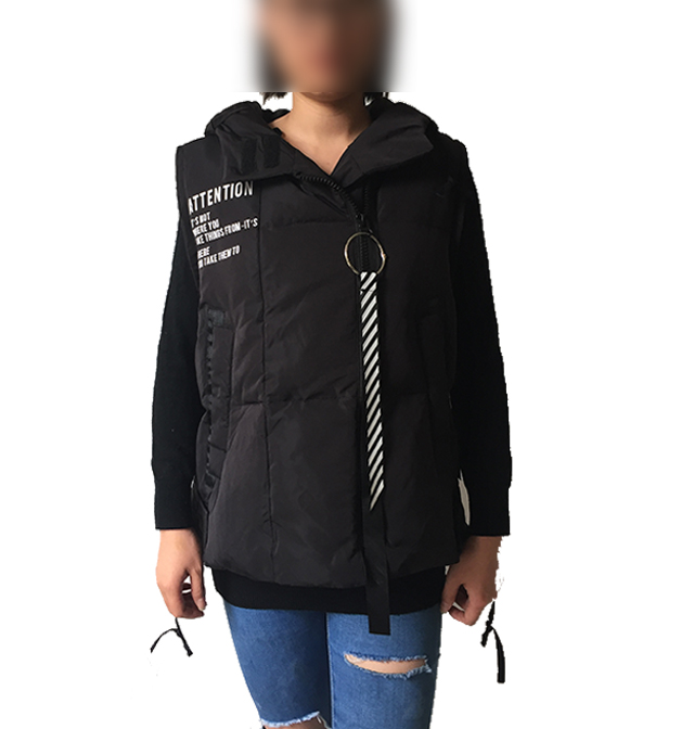 Mùa đông mới 2018 Saint Dior trùm đầu xuống áo khoác với áo len xuống vest nữ S18461614 áo khoác nữ de thương