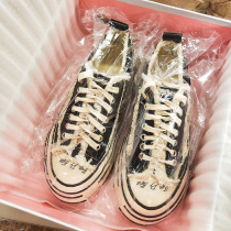 Super fire do old leisure thick bottom pine cake canvas shoes Korean version of net red breathable Street shooting board shoes small cloth shoes women trendy shoes