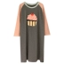 Burger Nightdress Phụ nữ Cotton mùa xuân và mùa thu dài tay lỏng lẻo cộng với chất béo dài Dễ thương của phụ nữ mang thai Hàn Quốc mùa thu đồ ngủ mùa đông - Đêm đầm