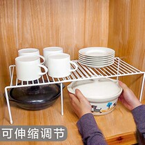 Retractable kitchen rack countertop cabinet Cabinet Cabinet partition layered pot rack lower sink dish storage rack