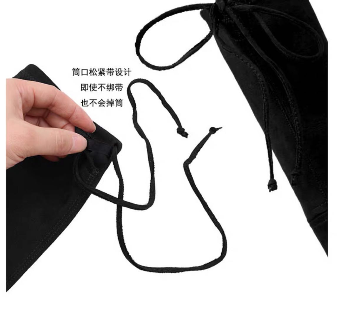 Châu Âu và Hoa Kỳ mùa thu đông 2018 cộng với nhung trên đầu gối của phụ nữ đế dày, giày đế bằng mỏng, giày cao cổ hoang dã ống cao boot cao cổ