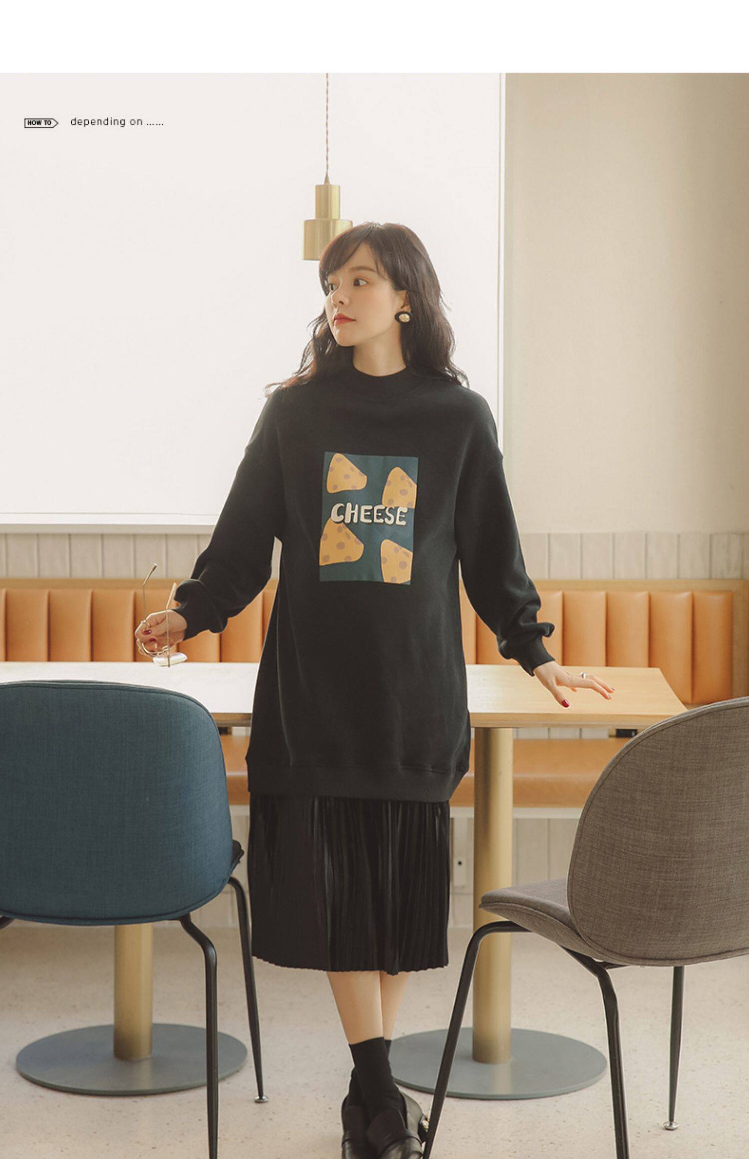 Платье для беременных 孕妇连衣裙孕妇装秋冬款冬季孕妇裙子卫衣中长款加绒加厚秋装冬装