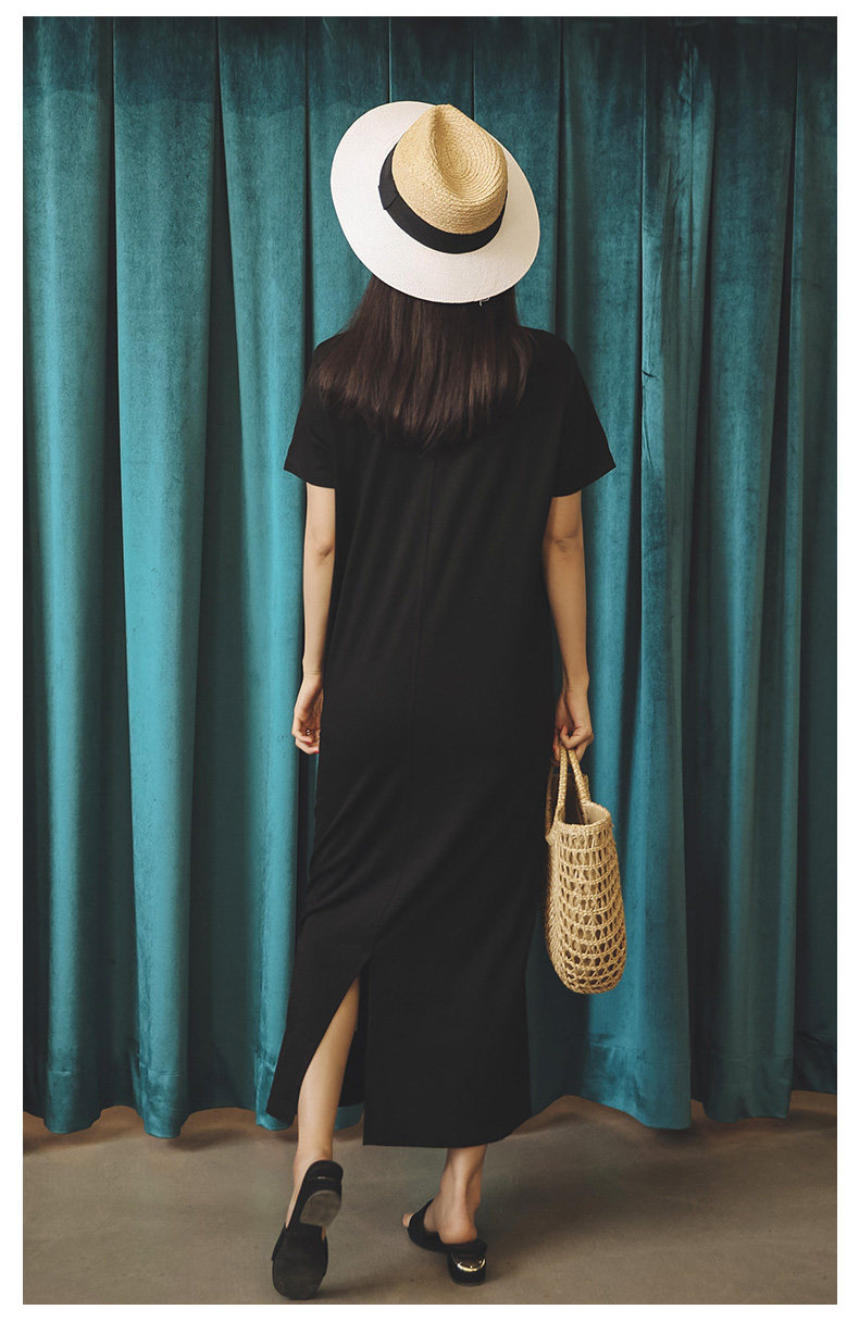 Платье для беременных 米度丽孕妇装夏装上衣孕妇连衣裙夏季外出时尚高端短袖t恤长裙子 M degrees Korea