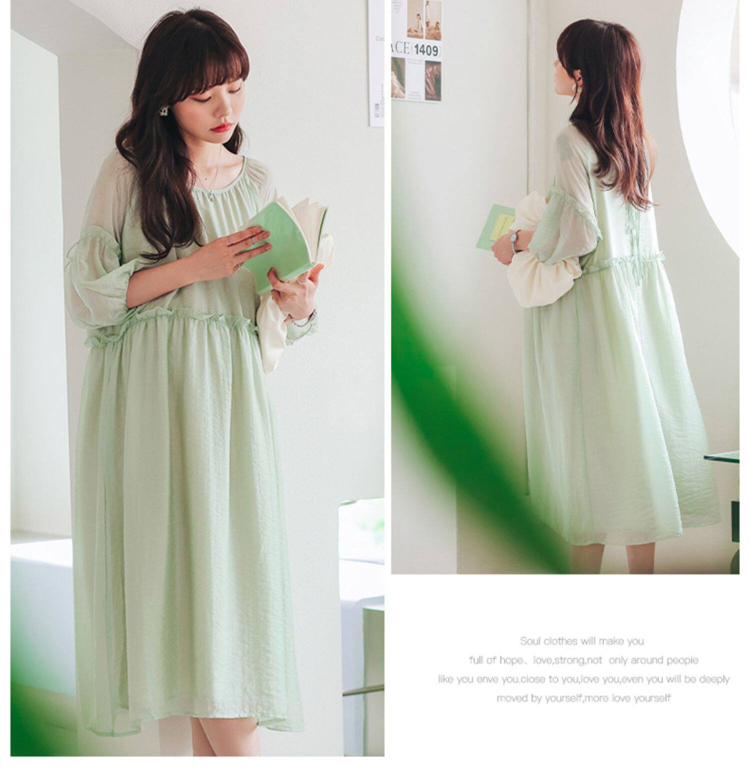 Платье для беременных 孕妇连衣裙夏季中长款高级感网红款上衣孕妇裙子夏薄款孕妇装夏装