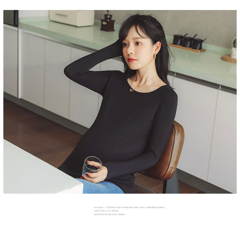 Футболка для беременных 孕妇上衣春秋孕妇t恤孕妇打底衫长袖内搭秋衣秋季薄款孕妇装秋装