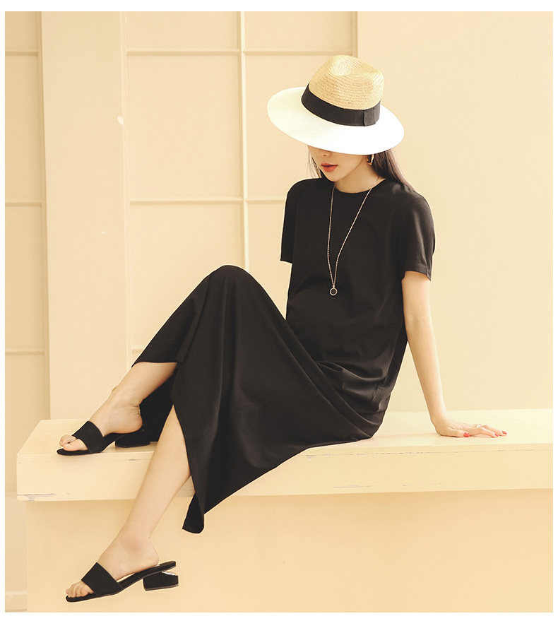 Платье для беременных 米度丽孕妇装夏装上衣孕妇连衣裙夏季外出时尚高端短袖t恤长裙子 M degrees Korea