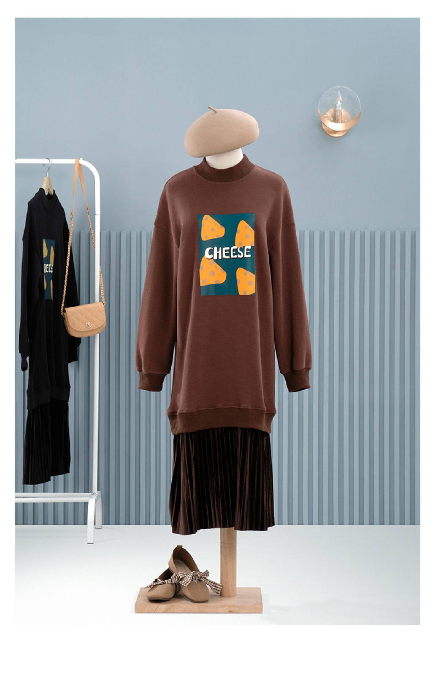 Платье для беременных 孕妇连衣裙孕妇装秋冬款冬季孕妇裙子卫衣中长款加绒加厚秋装冬装