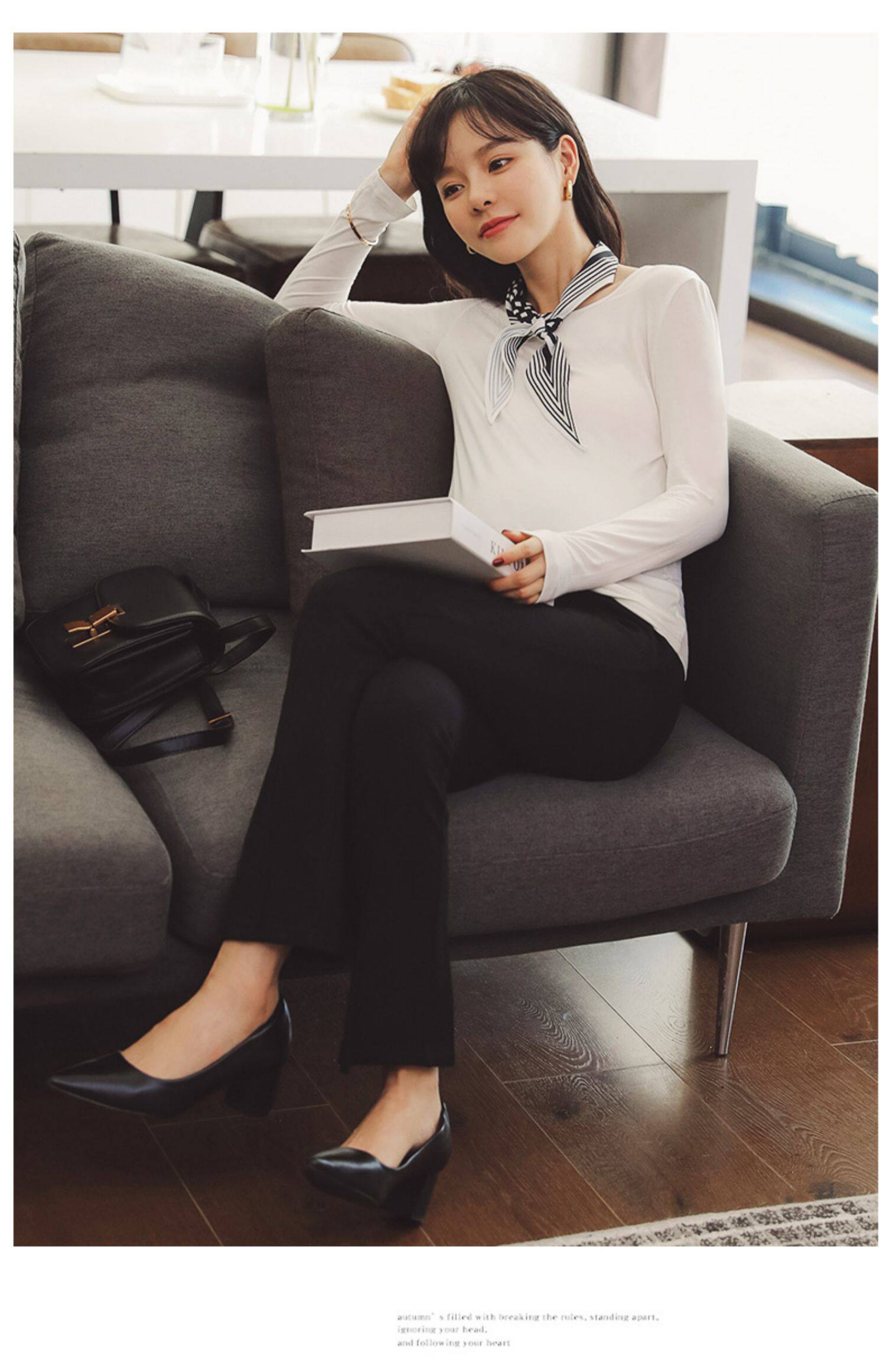 Футболка для беременных 孕妇上衣春秋孕妇t恤孕妇打底衫长袖内搭秋衣秋季薄款孕妇装秋装