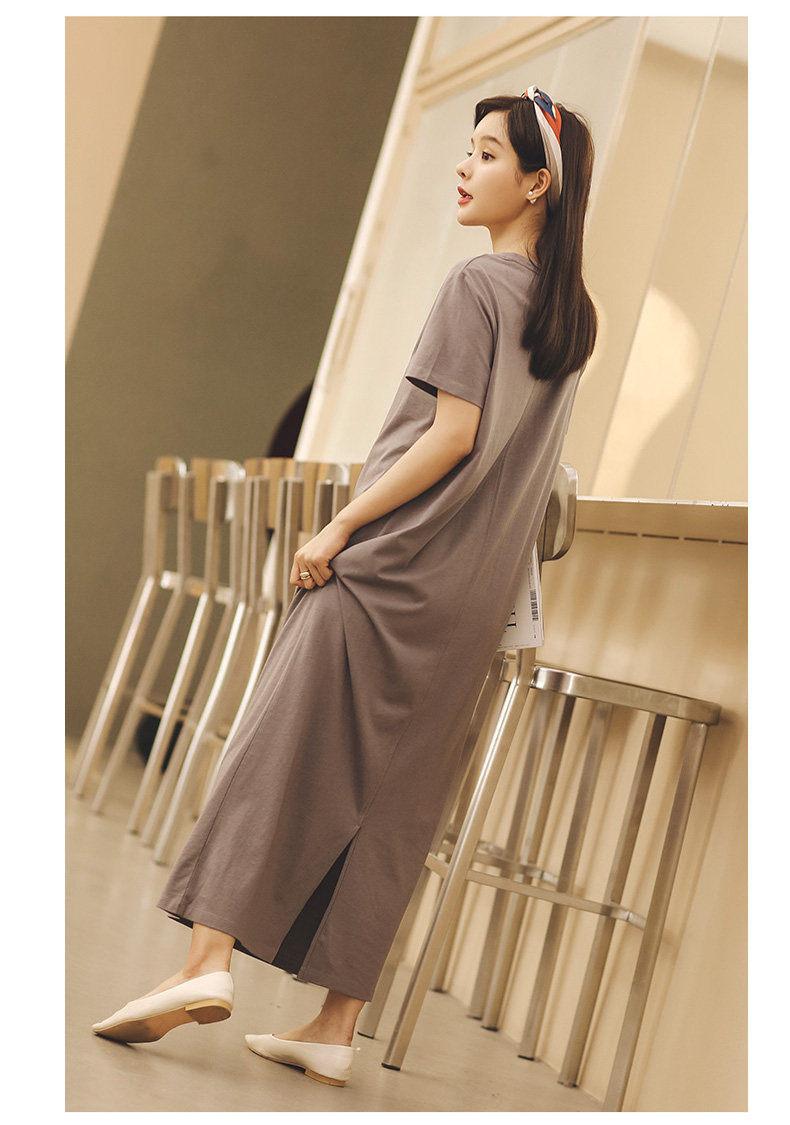 Платье для беременных 米度丽孕妇装夏装上衣孕妇连衣裙夏季外出时尚高端短袖t恤长裙子 M degrees Korea