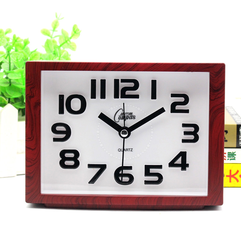 Kangba Silk silent alarm clock Student bed clock Creative simple bedroom small alarm clock for the elderly with large characters clear desk clock