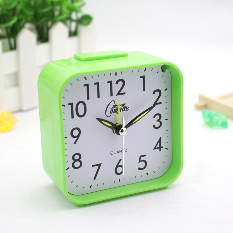 Kangba Silk alarm clock silent bed clock Children's student bedroom small alarm clock Simple creative lazy snooze small alarm table