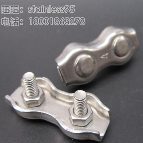 Stainless steel chuck, stainless steel double clip, wire rope chuck, 2mm wire rope, M3