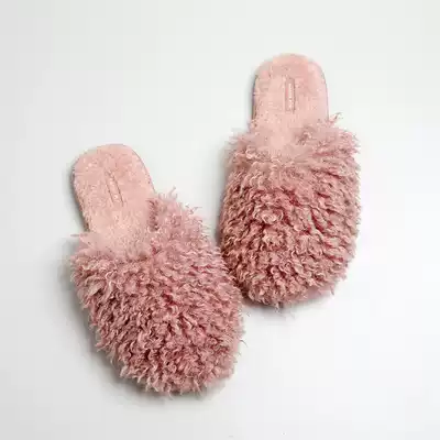 58) Autumn and winter new simple warm plush slippers Rubber sole non-slip waterproof indoor home slippers