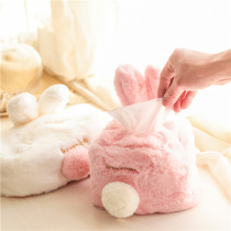 58) Super soft pink ears rabbit tissue cover soft and cute creative cartoon car