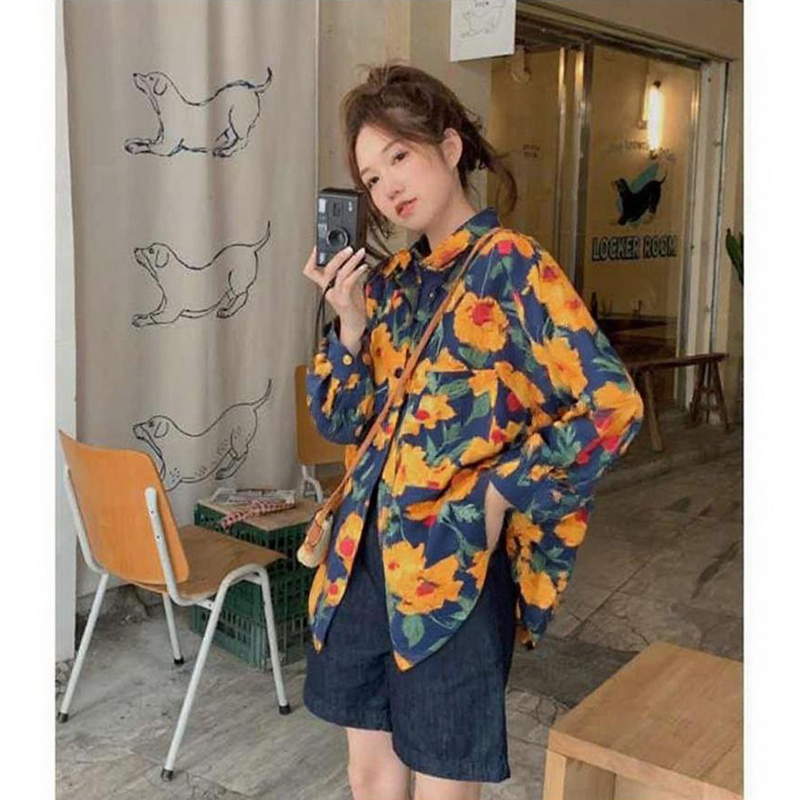Plus Size Extra Large 150kg Fat mm Long-Sleeved Floral Shirt Retro Hong Kong Style Annual Meeting Performance Clothing Sun Protection Ice Silk Shirt