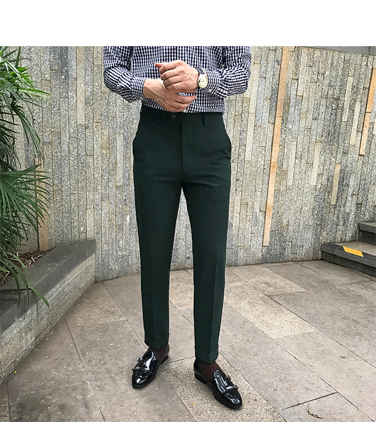 Jie Mo 2018 thu đông mới thời trang mới Slim phiên bản Hàn Quốc của quần ống suông nam Anh giản dị kinh doanh quần âu quần tây nam đẹp