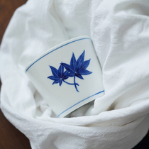 Selective scientist small blue Cup Series C hand-painted blue and white ceramic water cup coffee cup pig mouth cup customized Japanese style