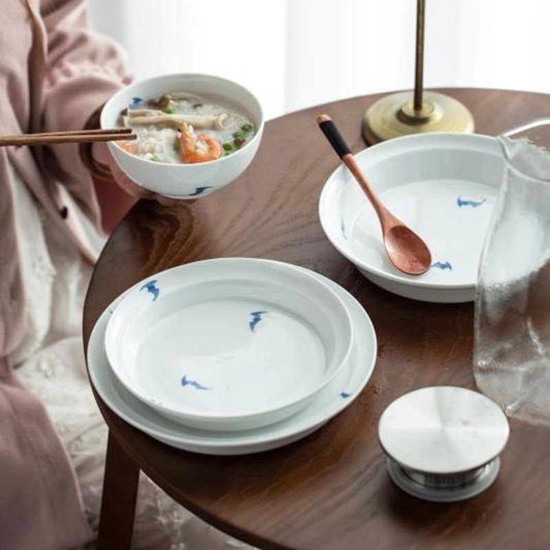 Choose the scholar Duo food dishes home set Jingdezhen high temperature porcelain hand-painted blue and white plates dish dish plate home