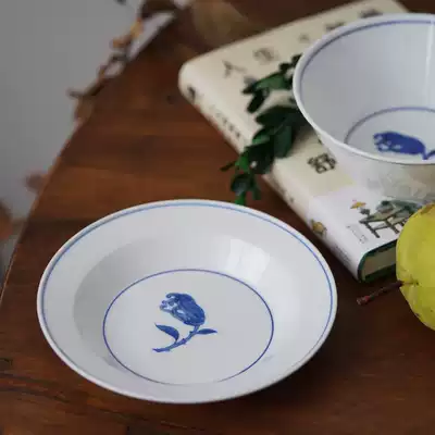 Selector Fu series Jingdezhen high temperature porcelain hand-painted blue and white dishes home set plate home