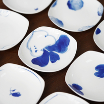 Selection of scholars sauce and vinegar dish series Jingdezhen hand-painted blue and white daily practical small dish customization Chinese style