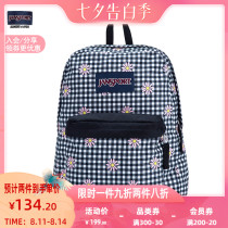 jansport jansport small fresh shoulder backpack cute wind school bag female summer INS plaid small daisy 54S