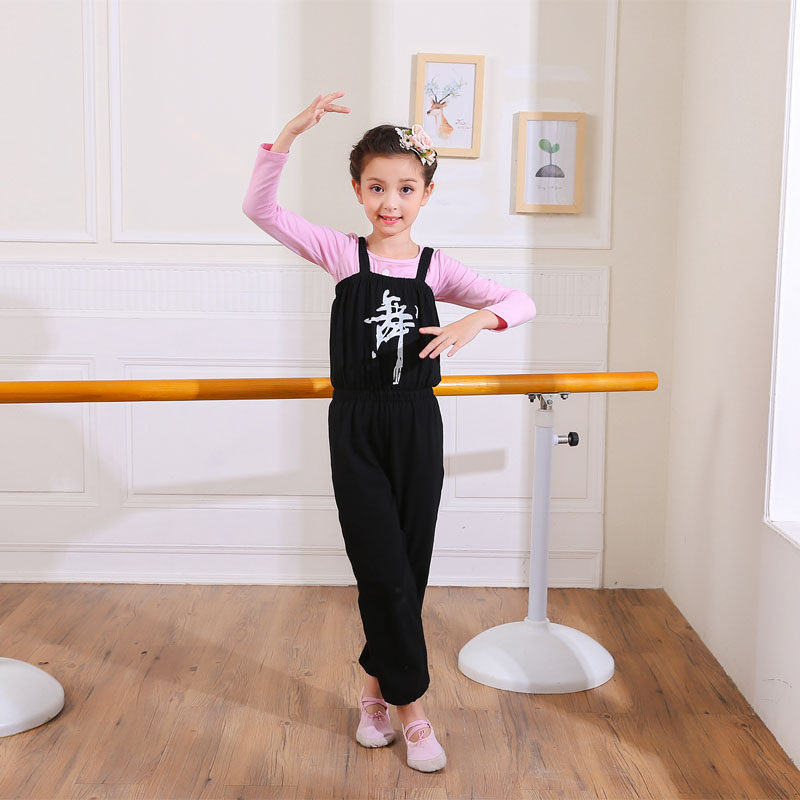 Children's black baby bag pants Girls gymnastics practice clothes winter pants Girls autumn and winter cotton jumpsuit verification exam clothes