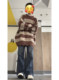 Striped sweater women's autumn and winter loose lazy style oversize Japanese retro niche design sweater jacket