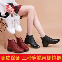 British love autumn and winter dance shoes wear fashion womens real leather soft-soled square dance shoes Dance shoes Sailor dance womens shoes