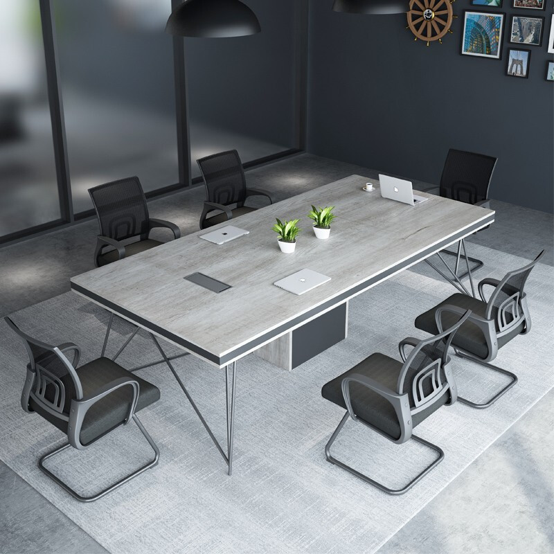 Hangzhou conference table long table small reception table 6-8 people simple modern conference table and chair combination negotiation table office