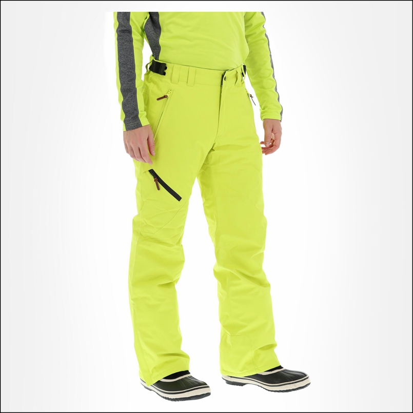 Men's skier pants waterproof pants 10K waterproof jet locomotives bright green pants