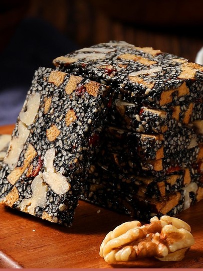 Schwarzer Sesam, roter Dattel-Walnuss-Softkuchen, 500 g Sesamkuchen-Gebäck, altmodische geschnittene Gebäck-Snacks für schwangere Frauen, kleine unabhängige Verpackung