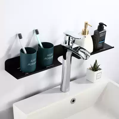Punch-free dressing room faucet wall rack bathroom mirror front wash table cosmetics storage layer rack wall-mounted