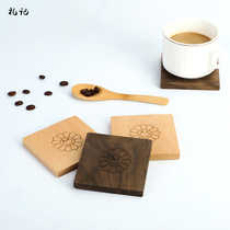 Japan-style Wooden Cup Mat Insulation Mat Cup Tea Cup Mat Glass Mat Home Coffee Ceramic Tea Totmeal Cushion Log Custom Logo