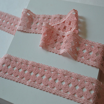  4cm Pink water-soluble lace trim clothing curtain tablecloth baby clothes costume necklace hairband stitching trim accessories