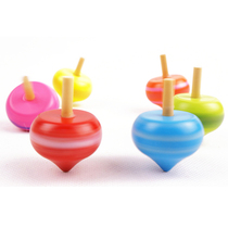 30S Inverted color gyro fingertip game Cute mini wooden childrens educational toy 2 years old