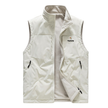 Woodpecker reversible vest men's stand collar waistcoat
