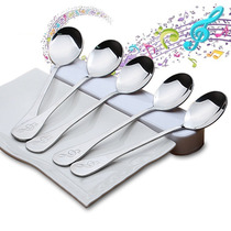 Day special spoon household stainless steel thickened childrens spoon solid thick handle spoon small spoon rice spoon Fork set